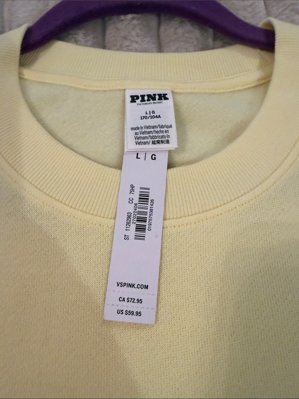 PINK Victoria's Secret Yellow Logo Crewneck Sweatshirt - Picture 2 of 2